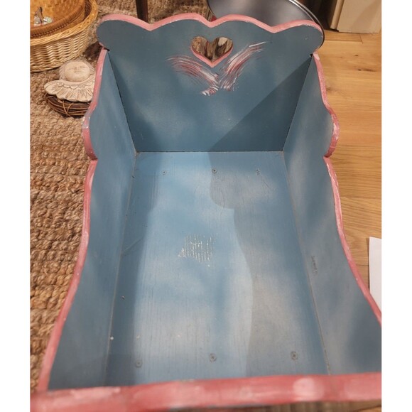 VTG Wooden Rocking Doll Cradle Crib Handmade 20" Primitive Doll Furniture 50s - Picture 11 of 16